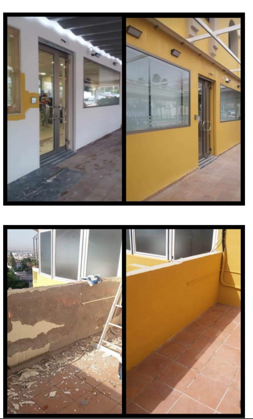 Fachada y balcón renovados